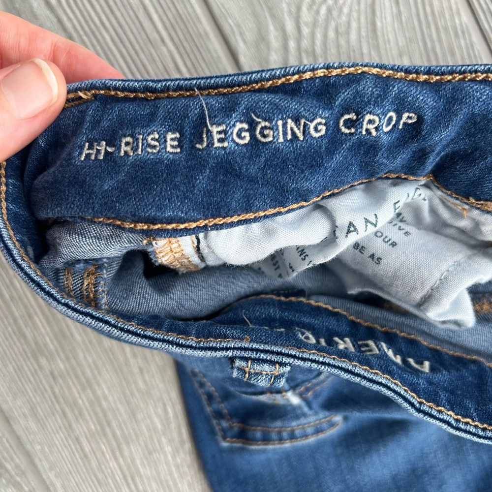 American Eagle High Rise Jegging Crop Size 0 Short - Picture 7 of 11